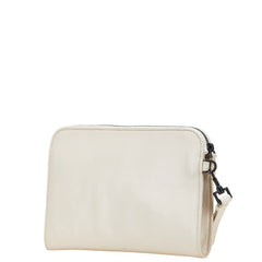 ボッテガヴェネタ パンチング クラッチバッグ セカンドバッグ ホワイト レザー メンズ BOTTEGAVENETA 【中古】