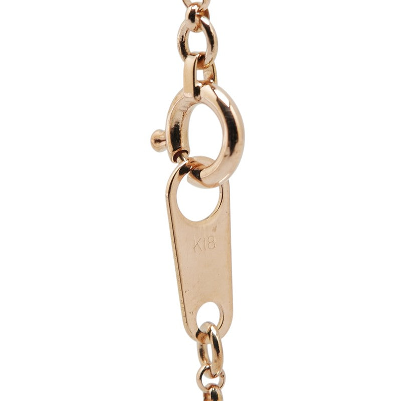 K18PG ピンクゴールド ルビー0.50ct クロス 十字架 クラウン 冠 モチーフ ネックレス レディース 【中古】