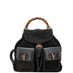 グッチ バンブー リュック バックパック 003 58 ブラック スウェード レザー レディース GUCCI 【中古】
