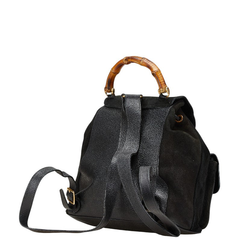 グッチ バンブー リュック バックパック 003 58 ブラック スウェード レザー レディース GUCCI 【中古】