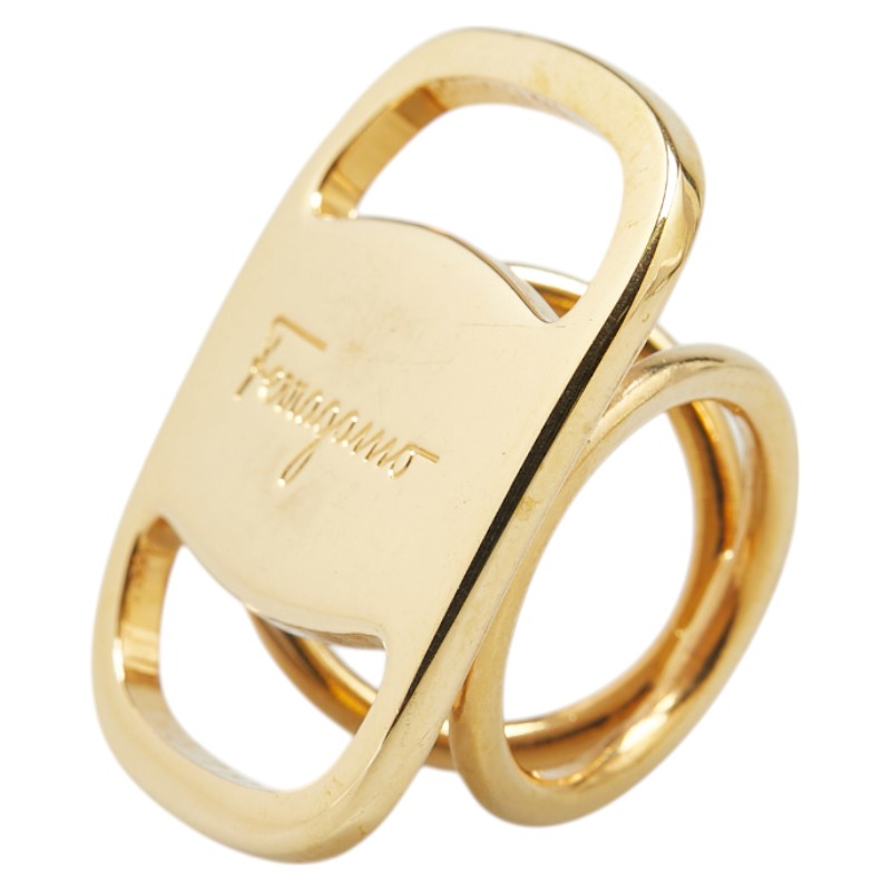 サルヴァトーレフェラガモ ヴァラ スカーフリング ゴールド メッキ レディース Salvatore Ferragamo 【中古】