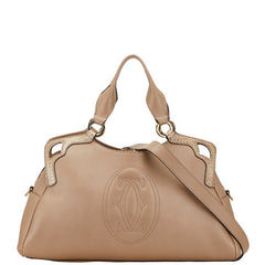 カルティエ マルチェロ ドゥ カルティエ ハンドバッグ ショルダーバッグ 2WAY グレージュ レザー パイソン レディース CARTIER 【中古】