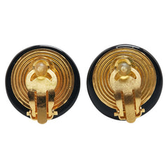 シャネル ココマーク イヤリング ブラック ゴールド プラスチック メッキ レディース CHANEL 【中古】