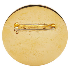 シャネル ロゴ ブローチ ゴールド ブラック メッキ レディース CHANEL 【中古】