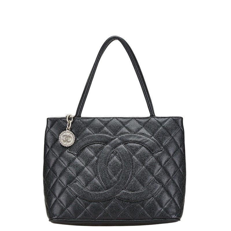 シャネル マトラッセ 復刻トート ココマーク ハンドバッグ トートバッグ ブラック キャビアスキン レディース CHANEL 【中古】
