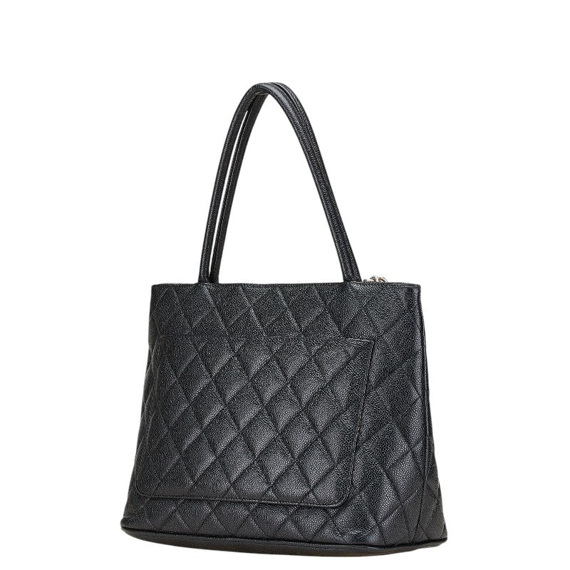 シャネル マトラッセ 復刻トート ココマーク ハンドバッグ トートバッグ ブラック キャビアスキン レディース CHANEL 【中古】