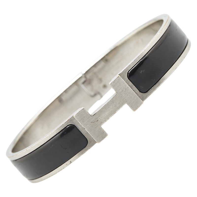 エルメス クリックH PM ブレスレット シルバー ブラック メタル レディース HERMES 【中古】