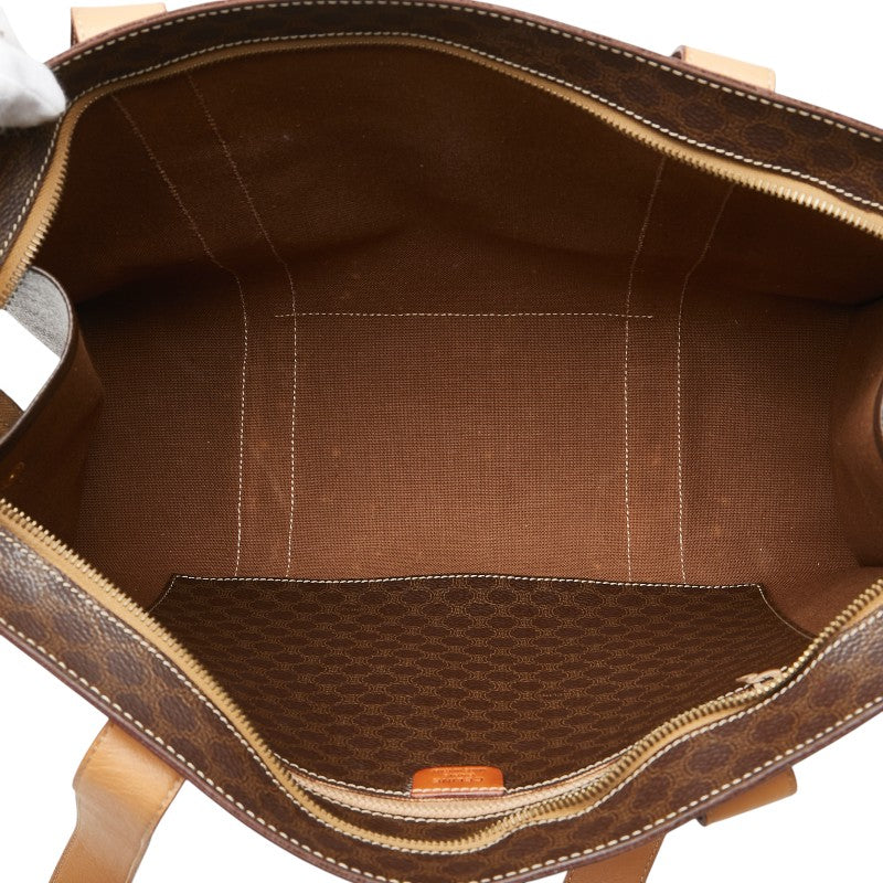 セリーヌ マカダム トートバッグ ブラウン PVC レザー レディース CELINE 【中古】