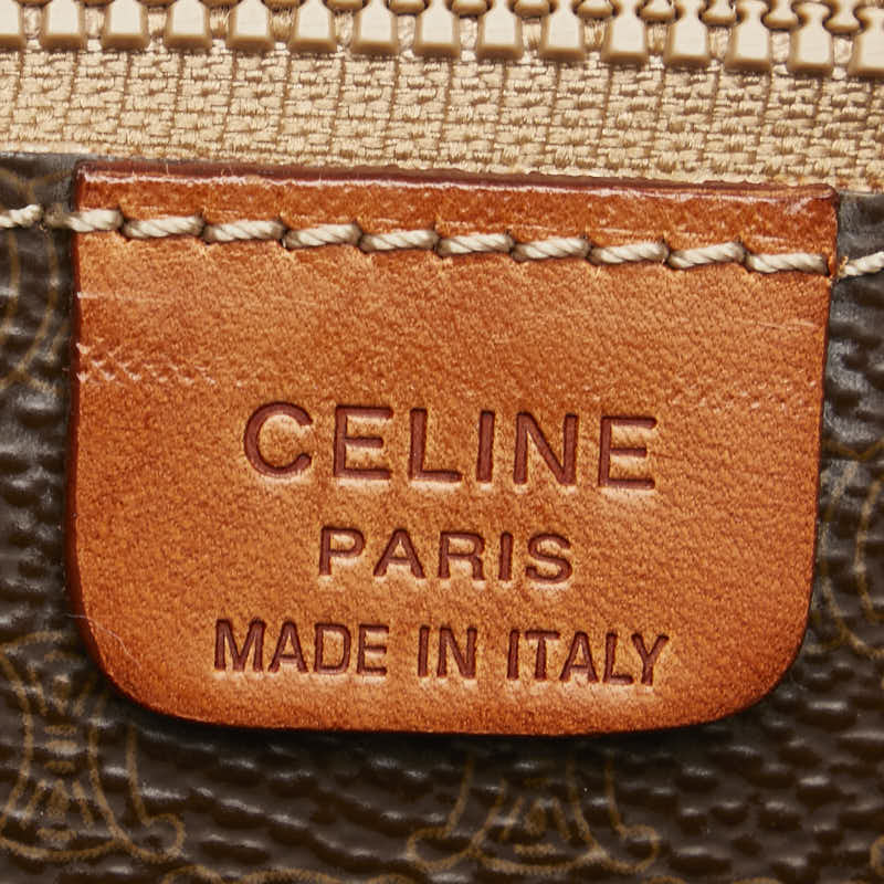 セリーヌ マカダム トートバッグ ブラウン PVC レザー レディース CELINE 【中古】