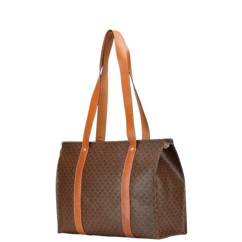 セリーヌ マカダム トートバッグ ブラウン PVC レザー レディース CELINE 【中古】