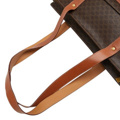 セリーヌ マカダム トートバッグ ブラウン PVC レザー レディース CELINE 【中古】
