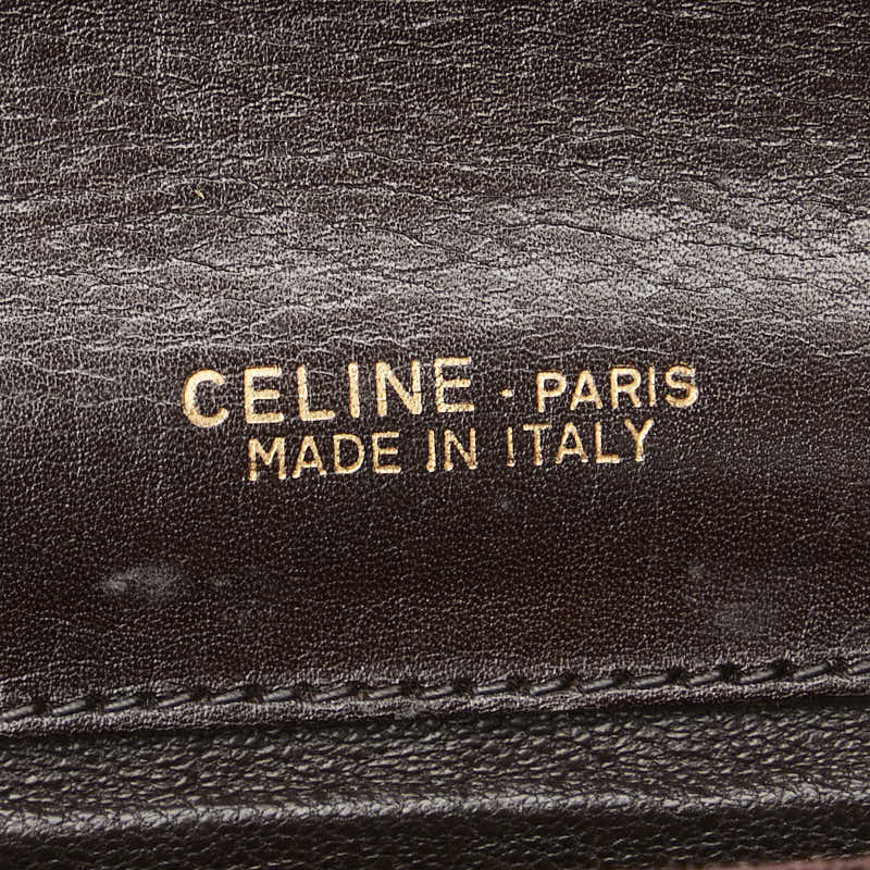 セリーヌ Cマカダム ワンショルダーバッグ ブラウン キャンバス レザー レディース CELINE 【中古】