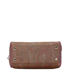 エトロ ペイズリー柄 ハンドバッグ ショルダーバッグ 2WAY ブラウン パープル マルチカラー PVC レザー レディース ETRO 【中古】