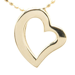 K18YG イエローゴールド ダイヤ ハート モチーフ ペンダントネックレス レディース 【中古】