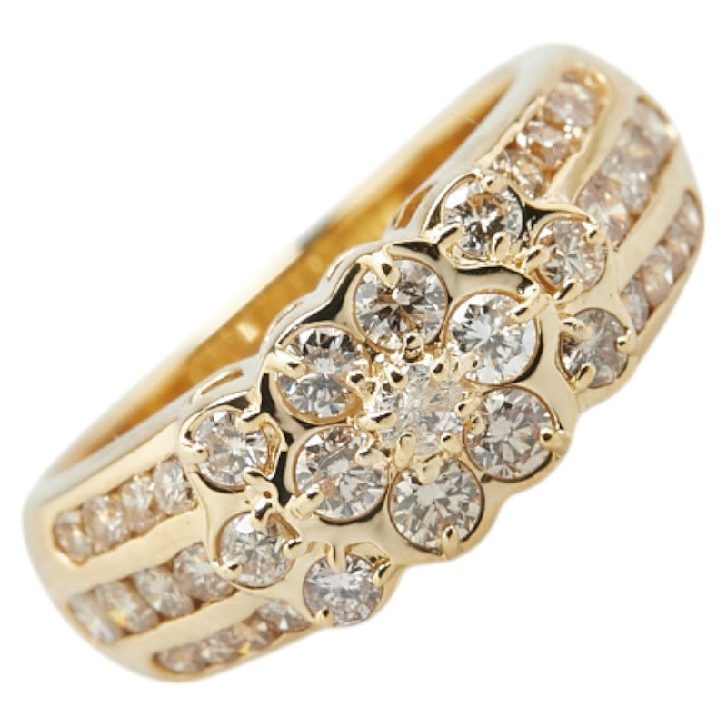 K18YG イエローゴールド ダイヤ1.13ct リング 指輪 レディース 11号 【中古】