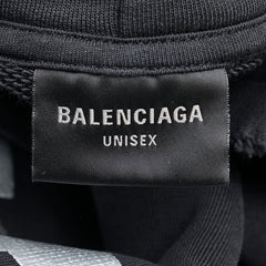 バレンシアガ 24SS NEW TAPE TYPE HOODIE プルオーバーパーカー フーディー サイズ：L 739024 ブラック コットン メンズ BALENCIAGA 【中古】