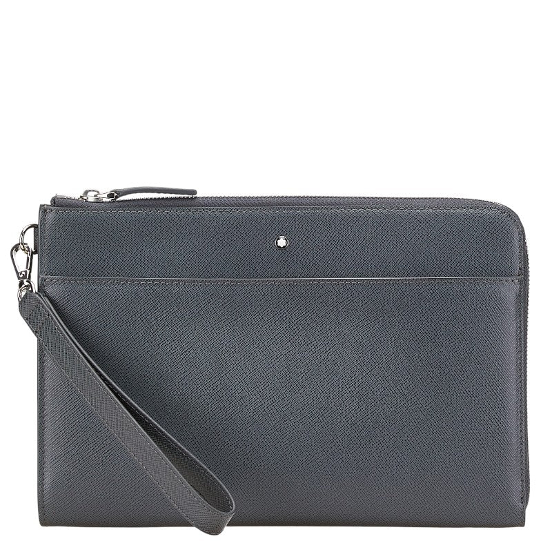 モンブラン セカンドバッグ クラッチバッグ グレー レザー メンズ MONTBLANC 【中古】