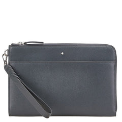 モンブラン セカンドバッグ クラッチバッグ グレー レザー メンズ MONTBLANC 【中古】
