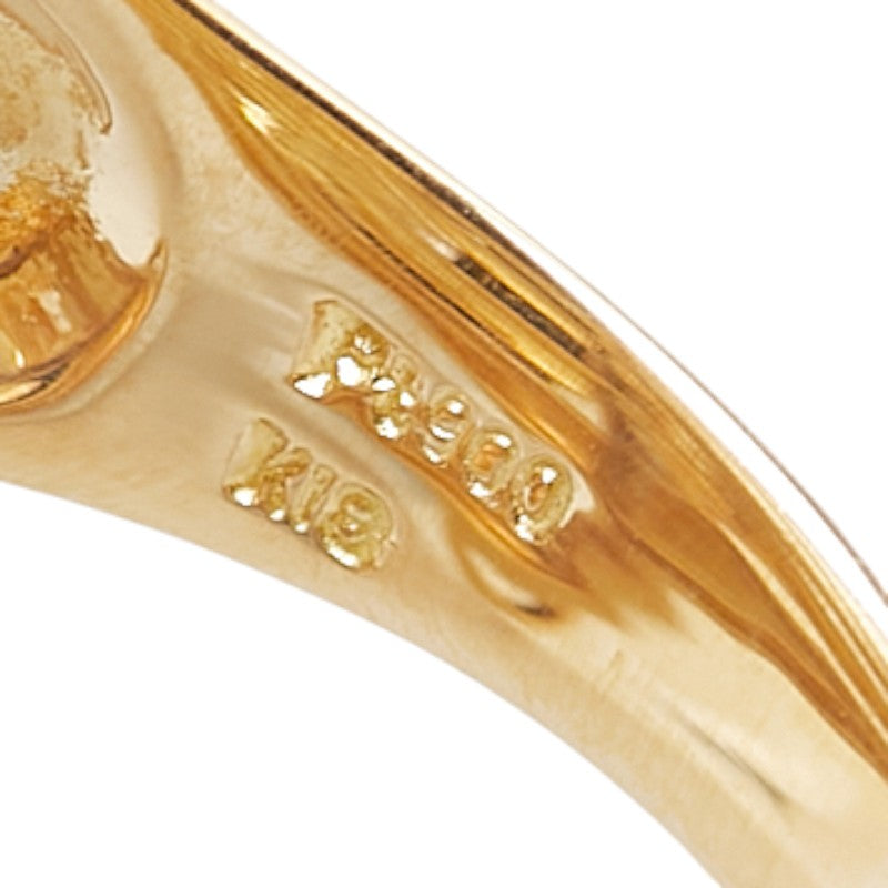 K18YG イエローゴールド Pt900 プラチナ コンビ ダイヤ0.01ct リング 指輪 レディース 10号 【中古】
