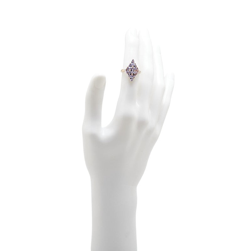 K18PG ピンクゴールド タンザナイト1.90ct ダイヤ0.06ct リング 指輪 レディース 12号 【中古】