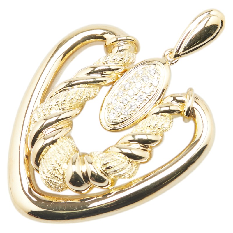 K18YG イエローゴールド ダイヤ0.23ct ペンダントトップ レディース 【中古】