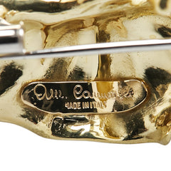 K18YG イエローゴールド ダイヤ リーフ 葉 ブローチ レディース 【中古】