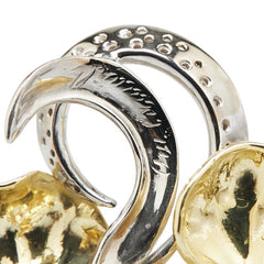 K18YG イエローゴールド ダイヤ リーフ 葉 ブローチ レディース 【中古】