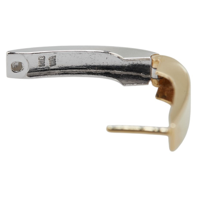 K18WG ホワイトゴールド K18YG イエローゴールド フープ ピアス レディース 【中古】