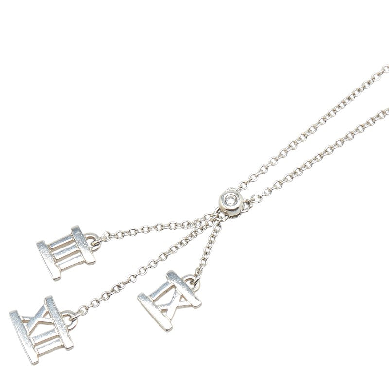 ティファニー アトラス 3シンボル 1Pダイヤ ネックレス SV925 シルバー レディース TIFFANY&Co. 【中古】
