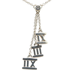 ティファニー アトラス 3シンボル 1Pダイヤ ネックレス SV925 シルバー レディース TIFFANY&Co. 【中古】