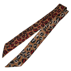 フェンディ ズッカ レオパード ラッピー スカーフ ブラウン ブラック レッド シルク レディース FENDI 【中古】