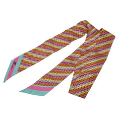 フェンディ ラッピー バンドゥ リバーシブル スカーフ FXT011 AJWK マルチカラー シルク レディース FENDI 【中古】