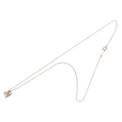 ヨンドシー K18PG ピンクゴールド ピンクサファイア ダイヤ ハート モチーフ ネックレス レディース 4℃ 【中古】