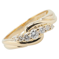 K18YG イエローゴールド ダイヤ0.30ct リング 指輪 レディース 12号 【中古】