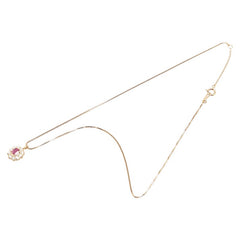K18YG イエローゴールド ルビー0.43ct ダイヤ0.36ct ペンダントネックレス レディース 【中古】