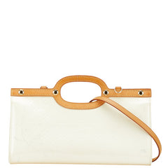 ルイ ヴィトン モノグラム ヴェルニ ロクスバリー ドライブ ハンドバッグ ショルダーバッグ２WAY M91374 ペルル ホワイト パテントレザー レディース LOUIS VUITTON 【中古】