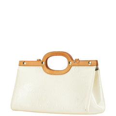 ルイ ヴィトン モノグラム ヴェルニ ロクスバリー ドライブ ハンドバッグ ショルダーバッグ２WAY M91374 ペルル ホワイト パテントレザー レディース LOUIS VUITTON 【中古】