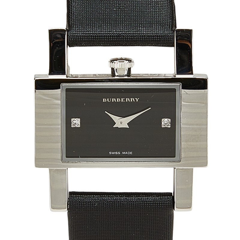 バーバリー 腕時計 BU4204 クオーツ ブラック文字盤 ナイロン レザー レディース BURBERRY 【中古】