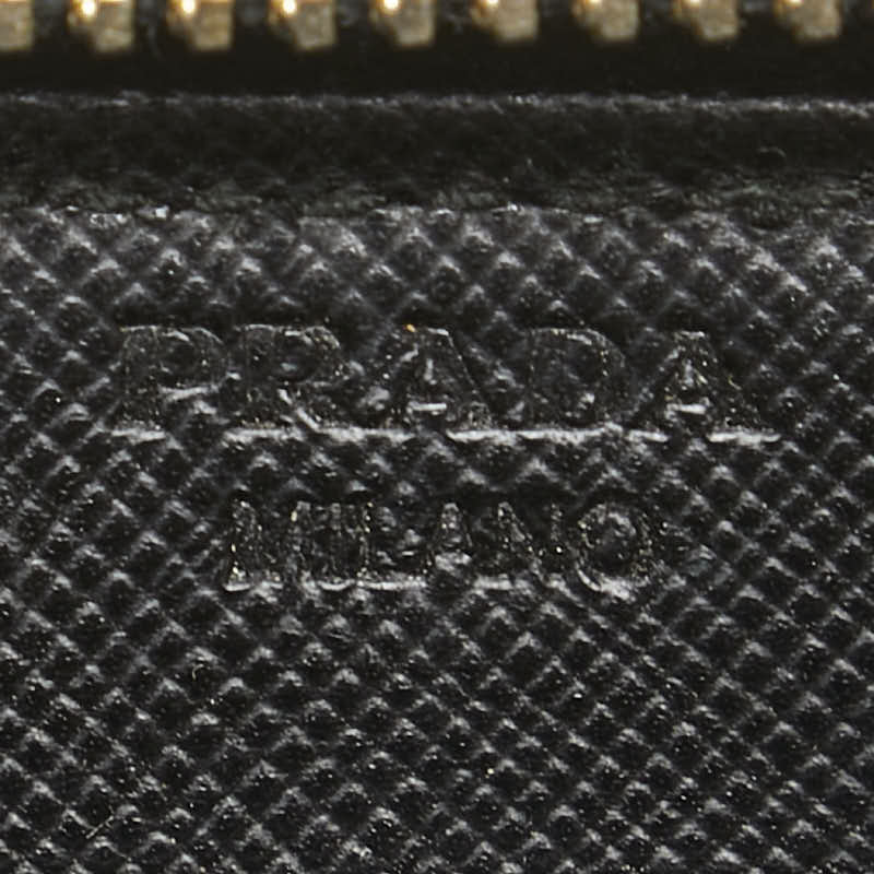 プラダ ラウンドファスナー 長財布 1M0506 ブラック レザー レディース PRADA 【中古】