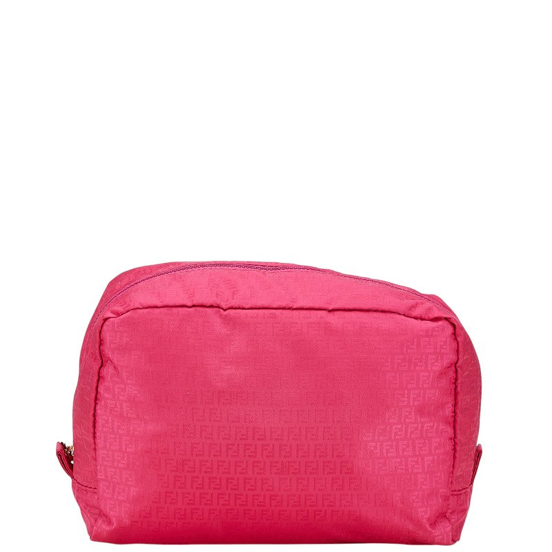 フェンディ ズッキーノ ポーチ 小物入れ 8N0066 ピンク ナイロン レディース FENDI 【中古】