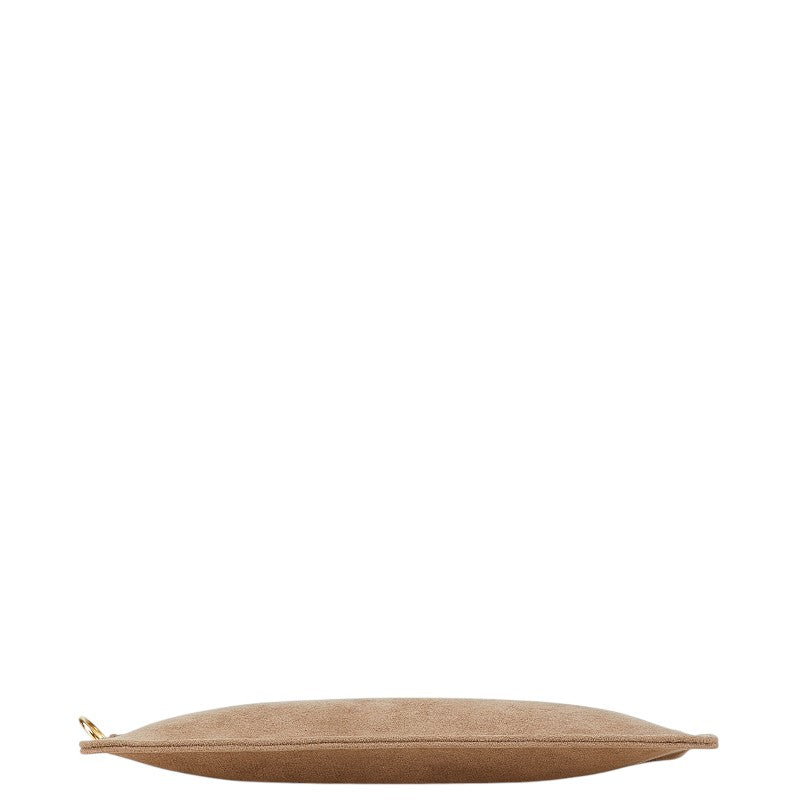 ルイ ヴィトン ポーチ 小物入れ グレー スウェード レディース LOUIS VUITTON 【中古】