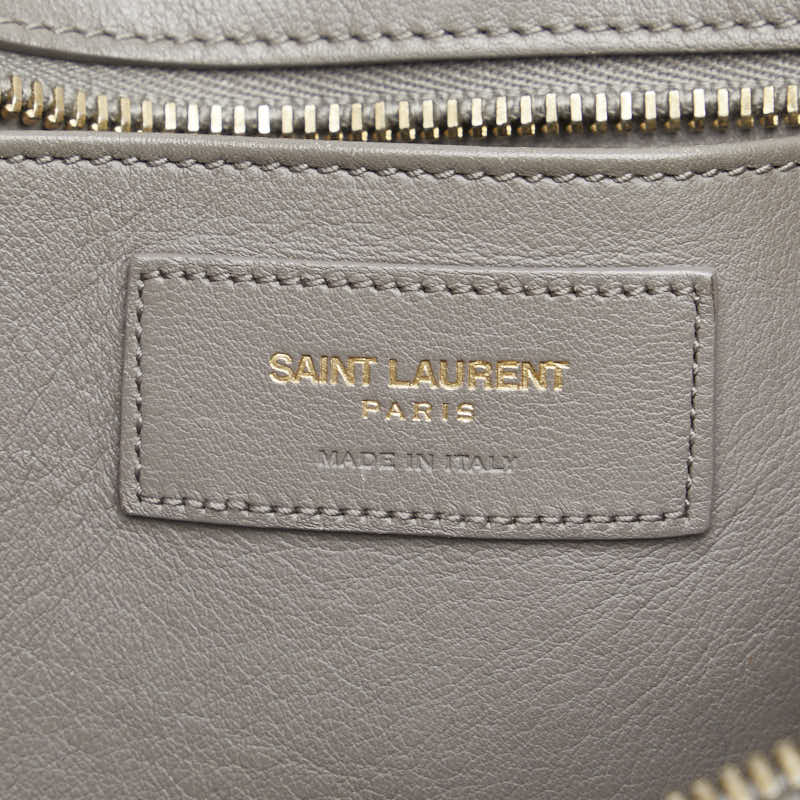サンローラン カサンドラ ベイビー カバス スモール ハンドバッグ ショルダーバッグ 2WAY 394461 グレー レザー レディース SAINT LAURENT 【中古】