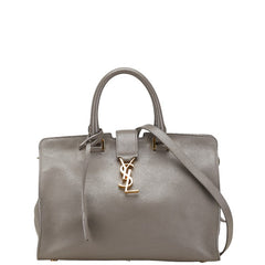 サンローラン カサンドラ ベイビー カバス スモール ハンドバッグ ショルダーバッグ 2WAY 394461 グレー レザー レディース SAINT LAURENT 【中古】
