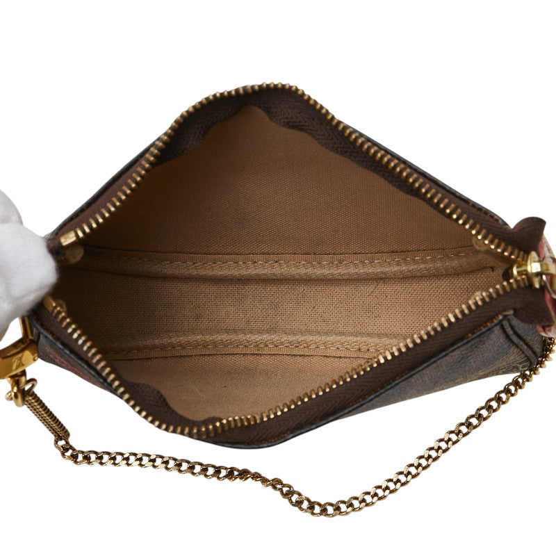ルイ ヴィトン ダミエ ミニ ポシェット アクセソワール ポーチ N41433 ブラウン PVC レザー レディース LOUIS VUITTON 【中古】