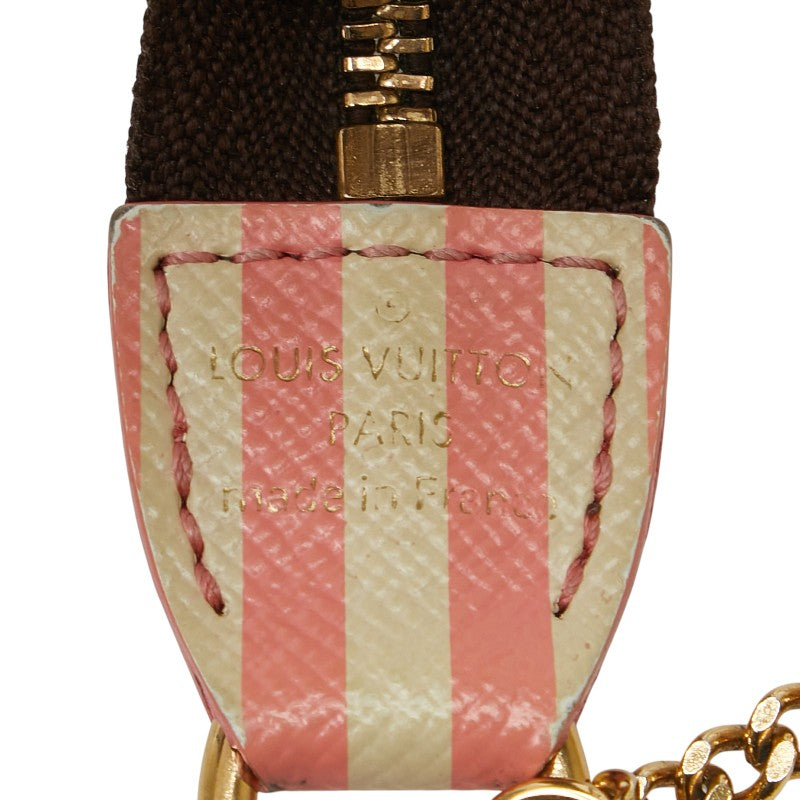 ルイ ヴィトン ダミエ ミニ ポシェット アクセソワール ポーチ N41433 ブラウン PVC レザー レディース LOUIS VUITTON 【中古】