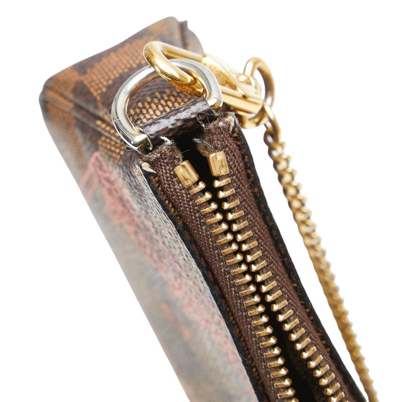 ルイ ヴィトン ダミエ ミニ ポシェット アクセソワール ポーチ N41433 ブラウン PVC レザー レディース LOUIS VUITTON 【中古】