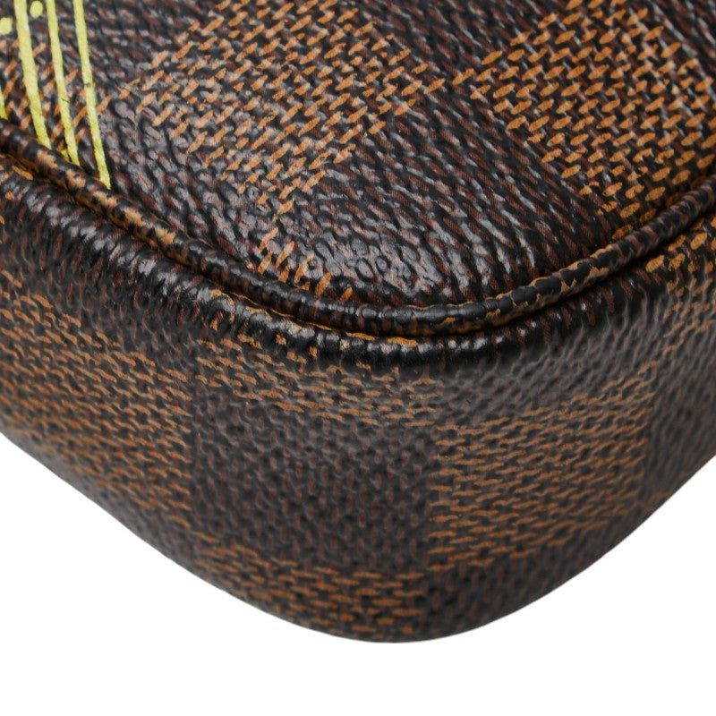 ルイ ヴィトン ダミエ ミニ ポシェット アクセソワール ポーチ N41433 ブラウン PVC レザー レディース LOUIS VUITTON 【中古】