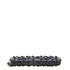 ジミーチュウ スタースタッズ ラウンドファスナー 長財布 ブラック レザー レディース JIMMY CHOO 【中古】