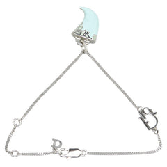 ディオール ロゴ 牙 モチーフ ブレスレット シルバー ターコイズブルー メタル レディース Dior 【中古】