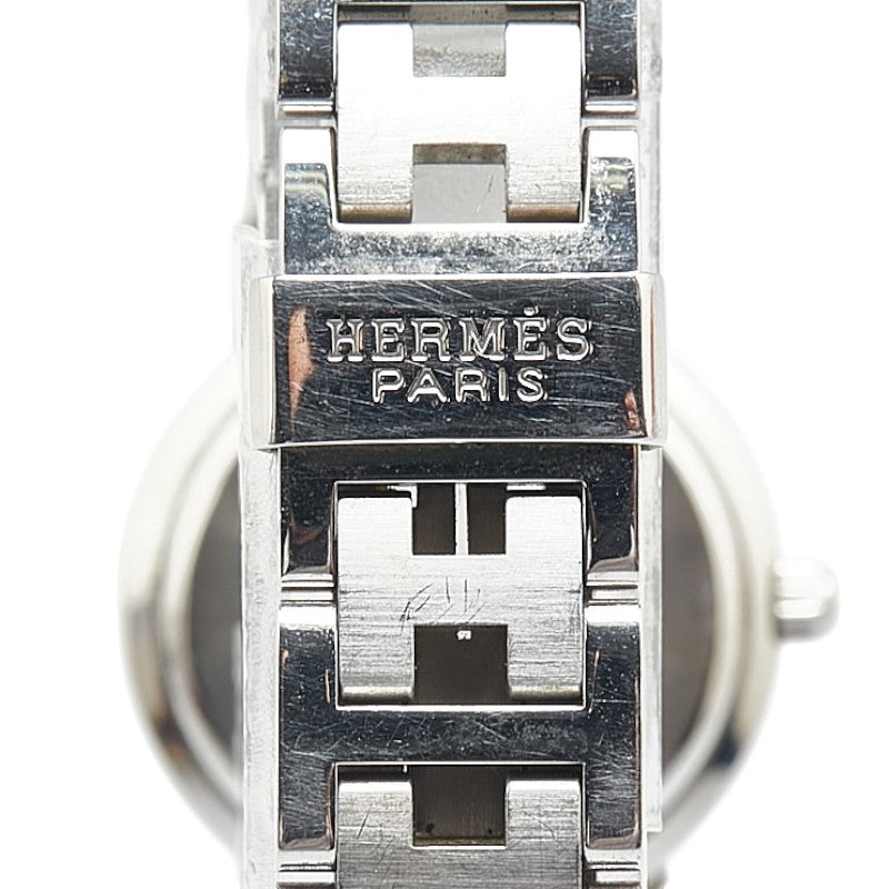 エルメス クリッパー 腕時計 CL4.210 クオーツ ホワイト文字盤 ステンレススチール レディース HERMES 【中古】